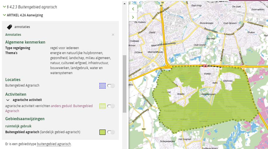 Locatie van regel zelfde als locatie van Activiteit en Gebiedsaanwijzing