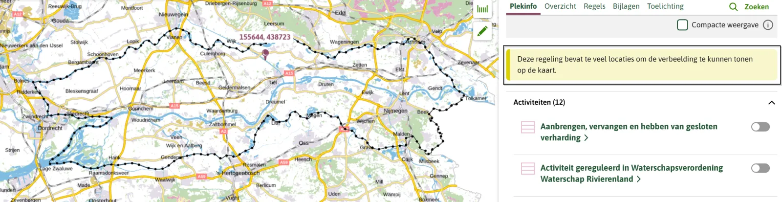 Te veel locaties Rodk