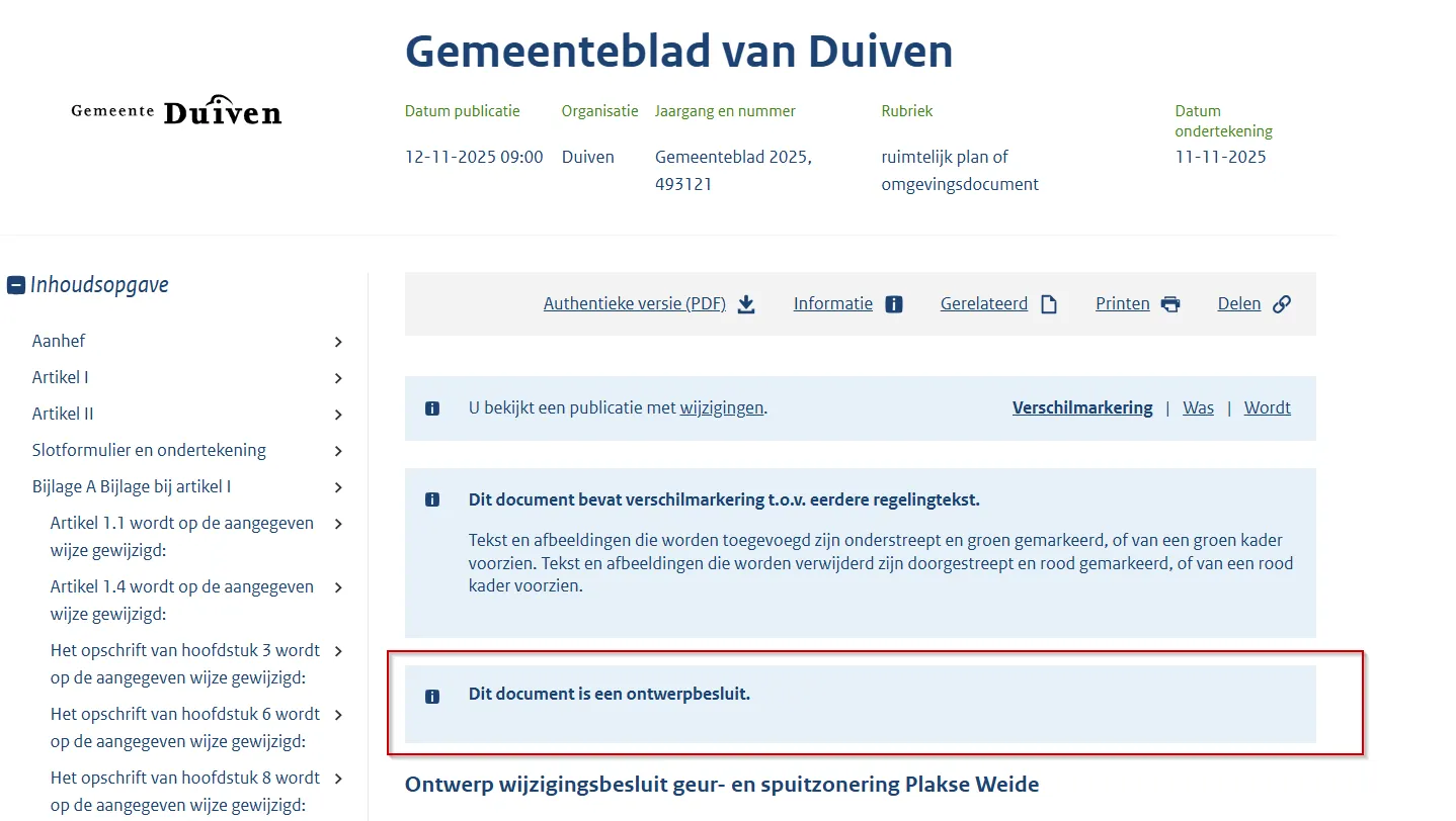 Ontwerpbesluit op overheid.nl